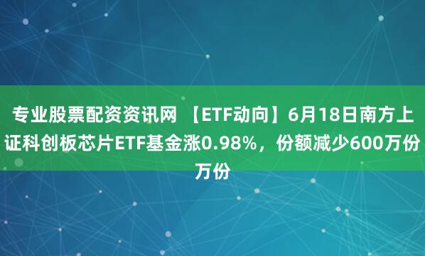 专业股票配资资讯网 【ETF动向】6月18日南方上证科创板芯片ETF基金涨0.98%，份额减少600万份